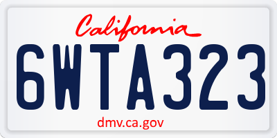 CA license plate 6WTA323