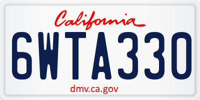 CA license plate 6WTA330