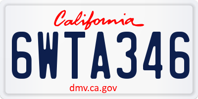 CA license plate 6WTA346