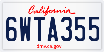 CA license plate 6WTA355