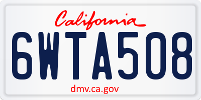 CA license plate 6WTA508