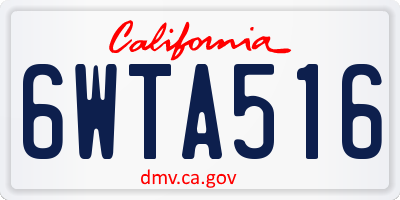 CA license plate 6WTA516