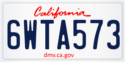 CA license plate 6WTA573