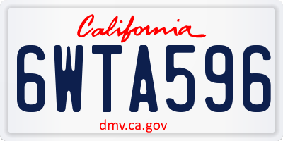 CA license plate 6WTA596