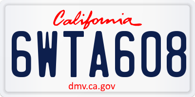 CA license plate 6WTA608