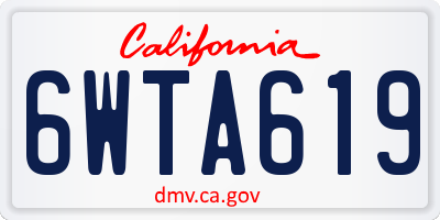 CA license plate 6WTA619