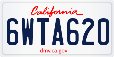 CA license plate 6WTA620