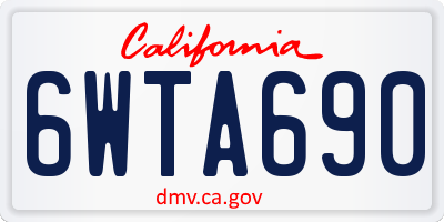 CA license plate 6WTA690