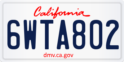 CA license plate 6WTA802