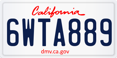 CA license plate 6WTA889