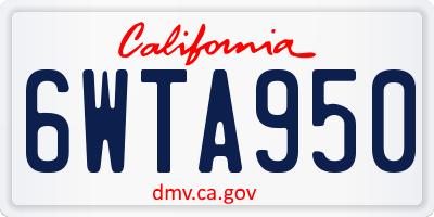 CA license plate 6WTA950