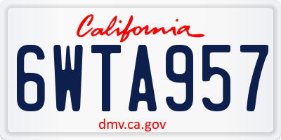 CA license plate 6WTA957