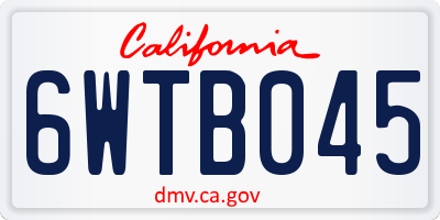 CA license plate 6WTB045