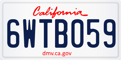 CA license plate 6WTB059
