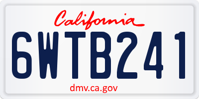 CA license plate 6WTB241