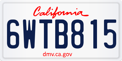 CA license plate 6WTB815