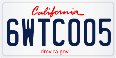 CA license plate 6WTC005