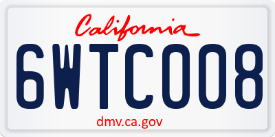 CA license plate 6WTC008