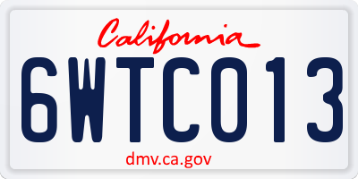 CA license plate 6WTC013