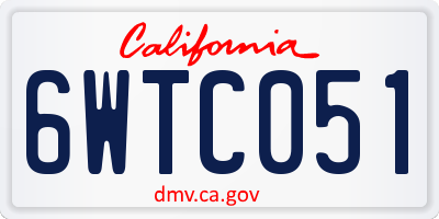CA license plate 6WTC051
