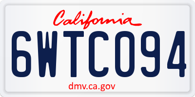 CA license plate 6WTC094