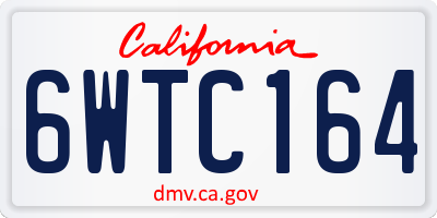 CA license plate 6WTC164