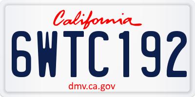 CA license plate 6WTC192