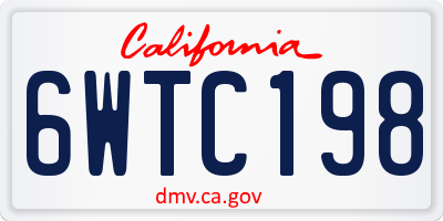 CA license plate 6WTC198