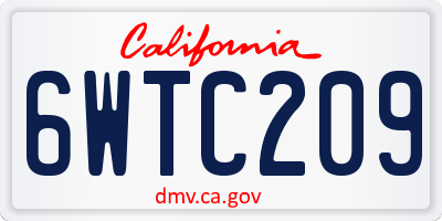 CA license plate 6WTC209