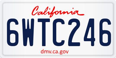 CA license plate 6WTC246