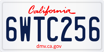 CA license plate 6WTC256