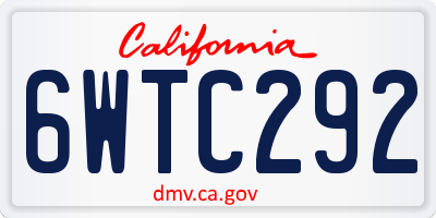 CA license plate 6WTC292