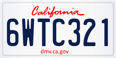 CA license plate 6WTC321