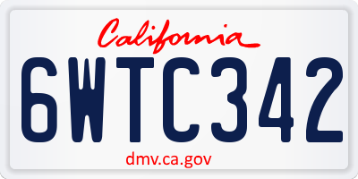 CA license plate 6WTC342