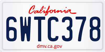 CA license plate 6WTC378