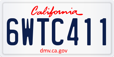 CA license plate 6WTC411