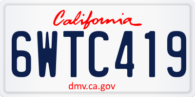 CA license plate 6WTC419