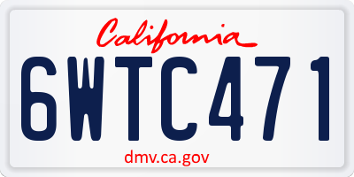 CA license plate 6WTC471