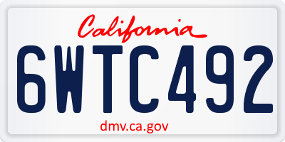 CA license plate 6WTC492