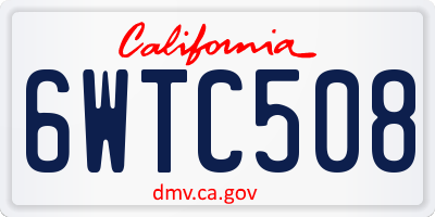 CA license plate 6WTC508