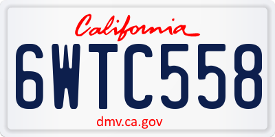CA license plate 6WTC558