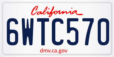 CA license plate 6WTC570