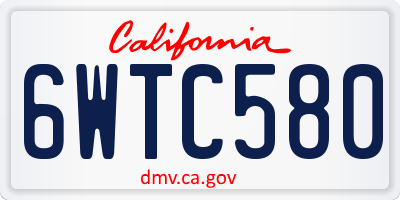 CA license plate 6WTC580