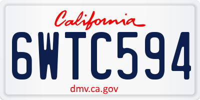 CA license plate 6WTC594