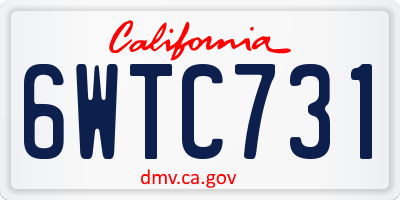 CA license plate 6WTC731