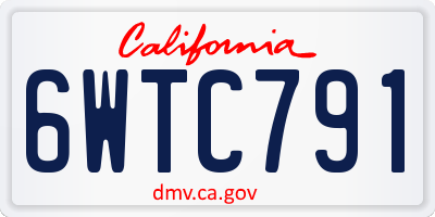 CA license plate 6WTC791