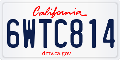 CA license plate 6WTC814