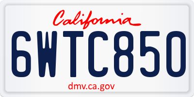 CA license plate 6WTC850