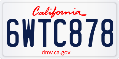 CA license plate 6WTC878
