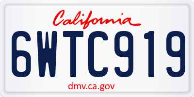 CA license plate 6WTC919